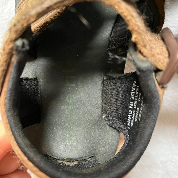 Stride Rite Infant Toddler Sandals 5M | Brown Leather Adjustable Strap Sandals - Picture 13 of 15